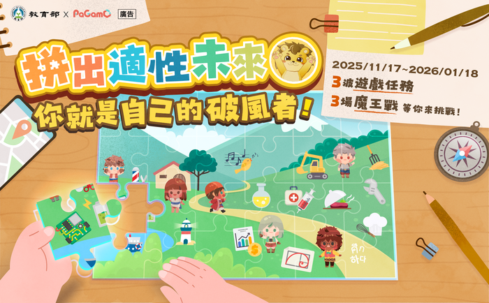 轉知國立高雄科技大學企劃推出「拼出適性未來-你就是自己的破風者」線上遊戲圖片